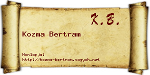 Kozma Bertram névjegykártya
